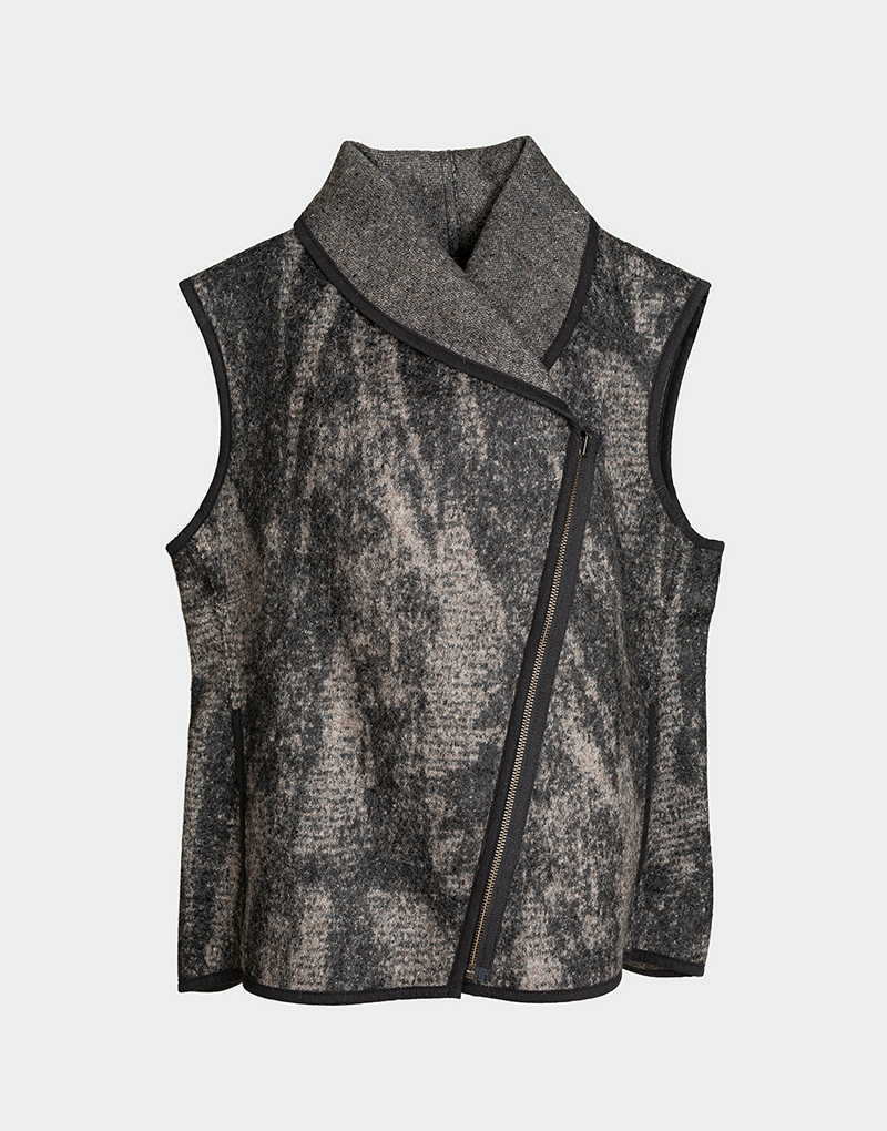 Asimetrical Zipper Vest